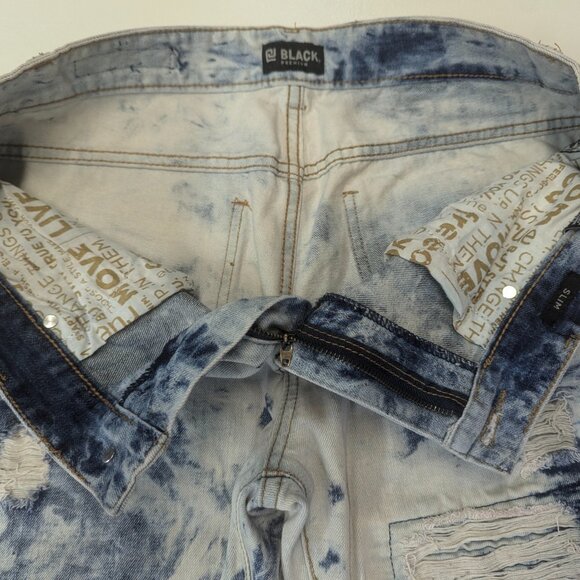 CJ Black Premium Jeans Slim Distressed Men's Size 34x32 Acid Wash - Picture 9 of 16